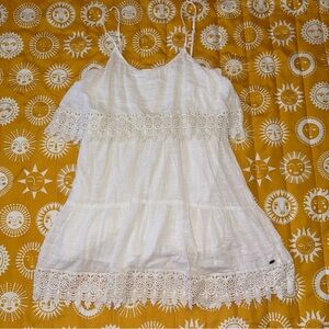 O’Neill white lace tiered surfer dress